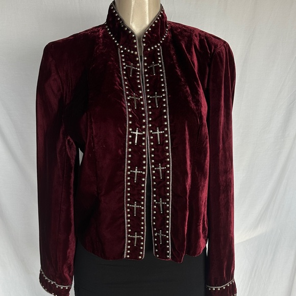 Double D Ranch Jackets & Blazers - Double D Ranch Velvet Wine Jacket